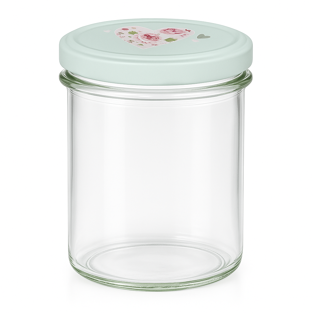 350ml Sturzglas + BasicSeal Deckel Herz mint UNiTWIST