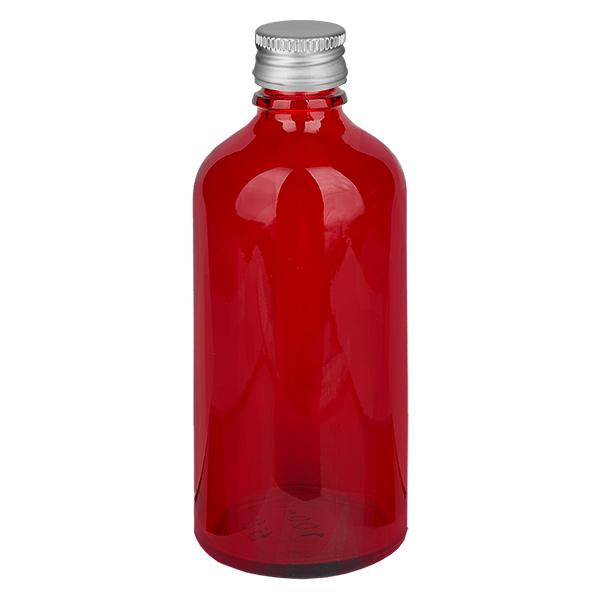 100ml Flasche 11mm Schraubverschluss Alu-Silber Standard RedL. UT18/100