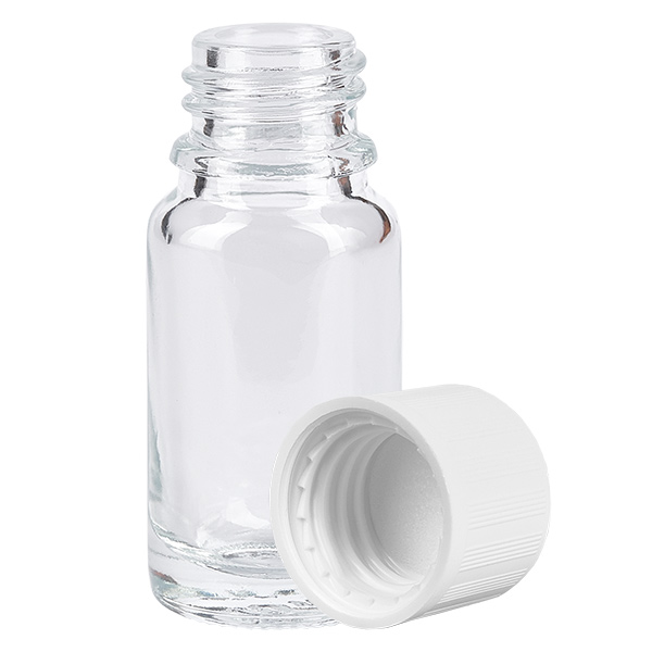 10ml Flasche 11mm Schraubverschluss weiß Standard Kindersicherung ClearLine UT18/10 10ml Flasche 11mm Schraubverschluss weiß Standard Kindersicherung ClearLine UT18/10