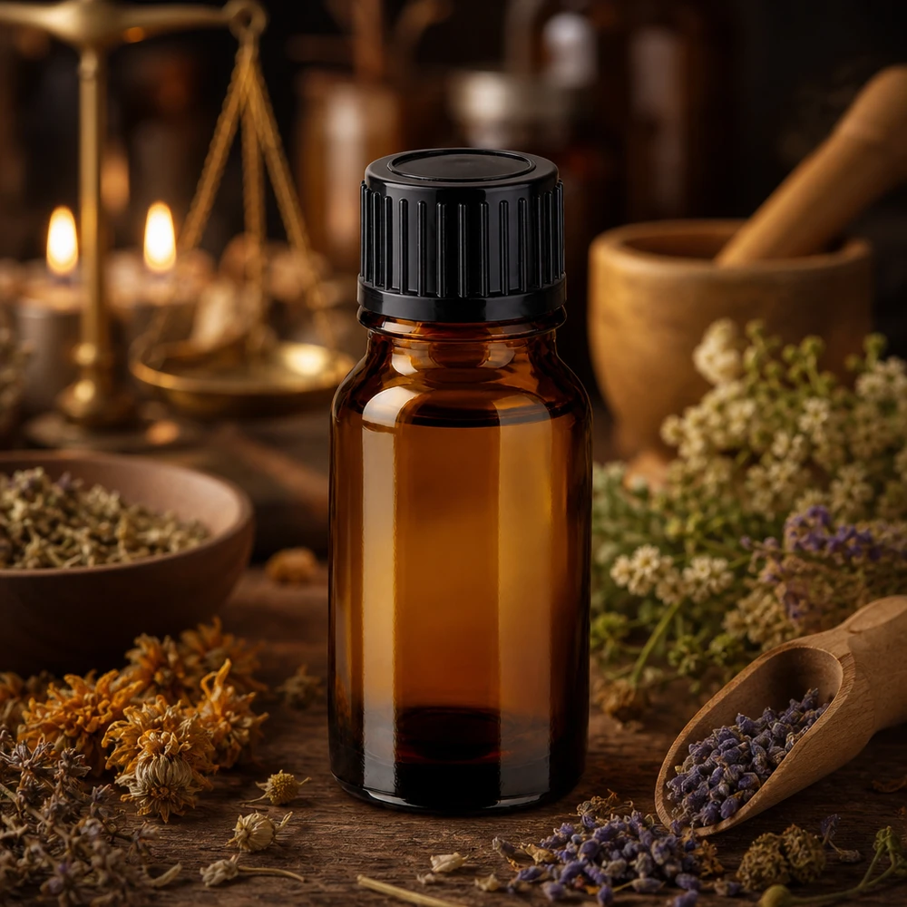 10ml Glasflasche in Braun mit schwarzem Verschluss für professionelle Anwendungen und Mischungen
