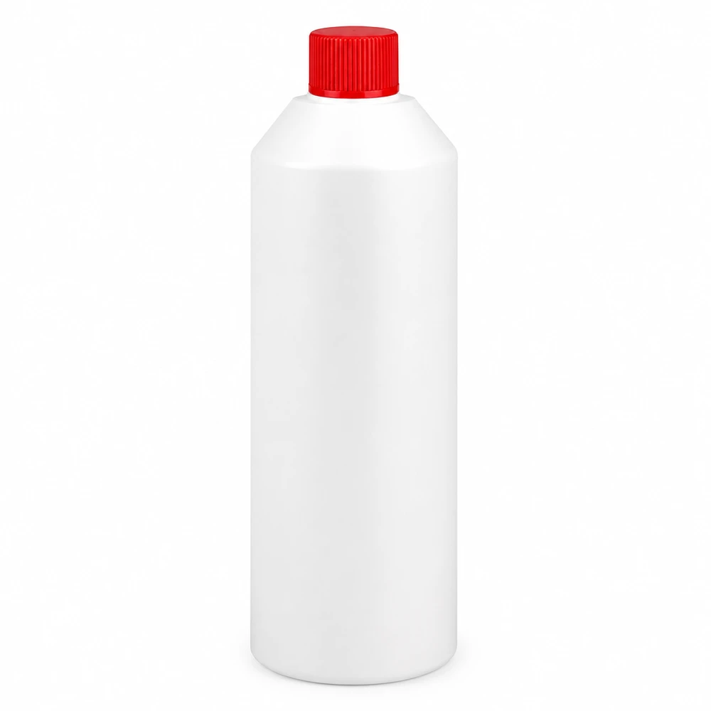 Apothekenflasche HDPE 250ml weiß, mit rotem Schraubverschluss Robuste weiße Plastikflasche 250ml mit rotem Schraubdeckel aus hochwertigem HDPE Material