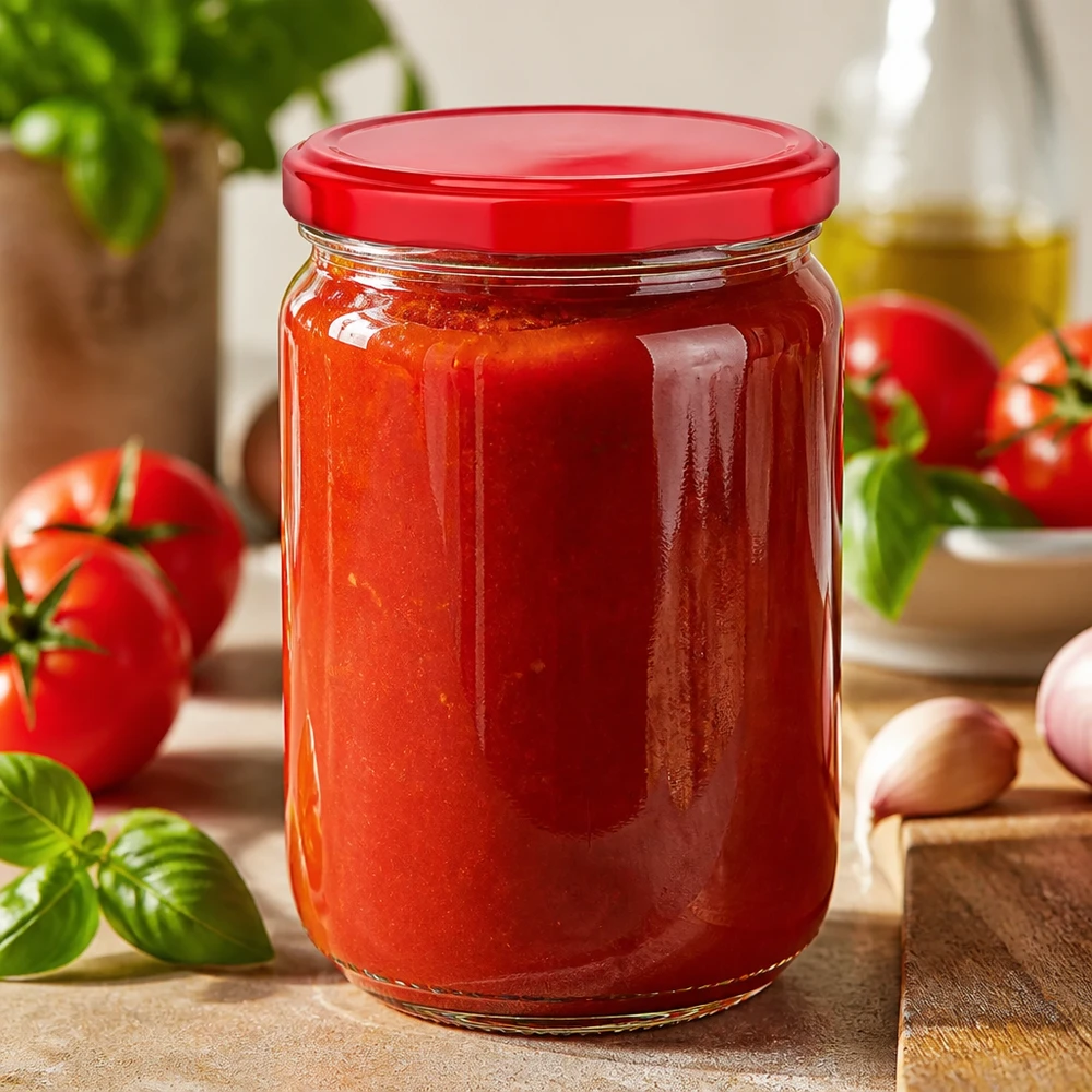 555ml Rundglas + BasicSeal Deckel rot UNiTWIST 555ml Vorratsglas UNiTWIST roter BasicSeal Deckel perfekt für die Einmachsaison und Tomatenverarbeitung