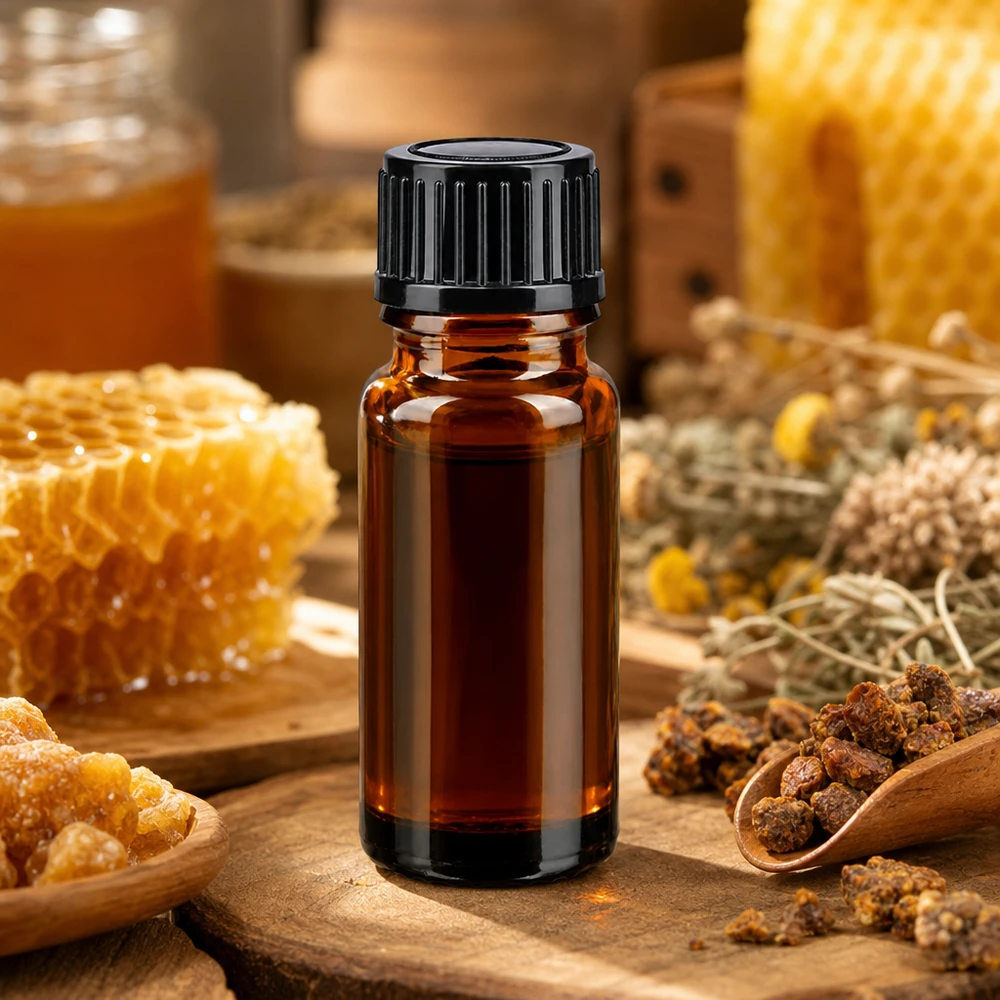Apothekenflasche braun 10ml Schraubverschluss schwarz Standard Apothekerflasche 10ml Braunglas für ätherische Öle und Naturextrakte mit Waben und Kräutern