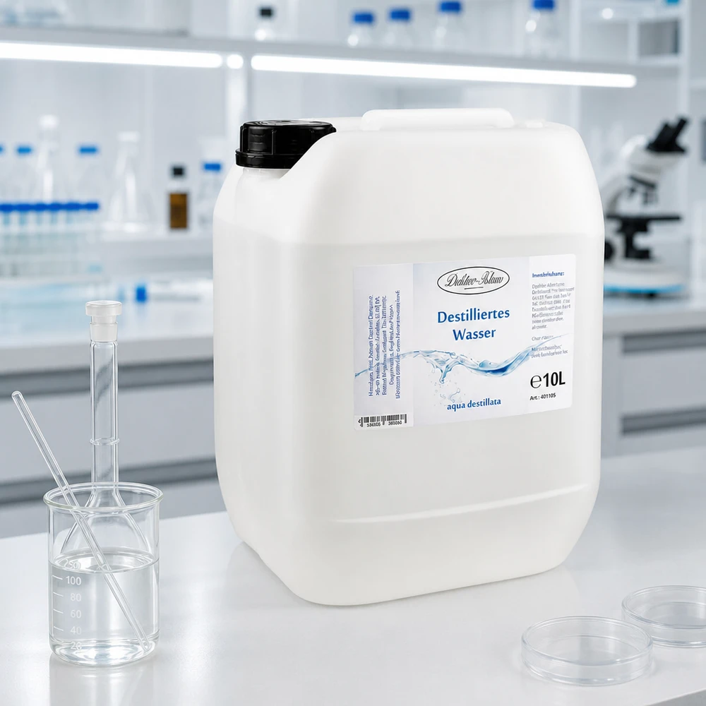 Destilliertes Wasser 10L Doktor-Klaus Sterile Laborausrüstung mit 10L Doktor-Klaus destilliertem Wasser für präzise wissenschaftliche Arbeiten