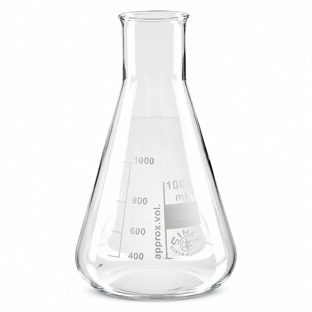 Hochwertiger Weithals-Erlenmeyerkolben 200ml aus hitzebeständigem Glas für den Laborbereich
