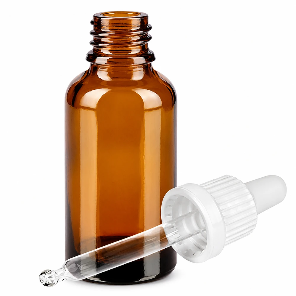 30ml Laborflasche aus braunem Glas mit präzisem Pipettenverschluss für Tinkturen