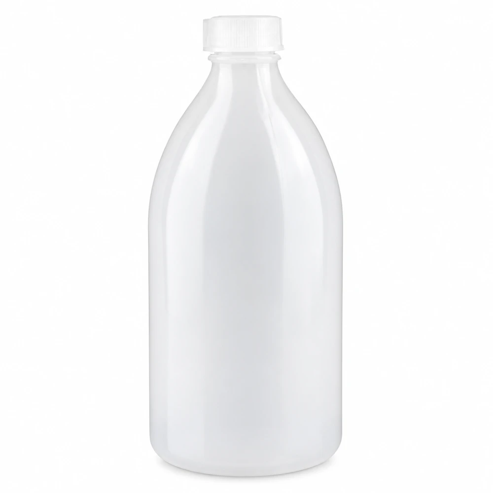 500ml Schraubflasche, Enghals Laborflasche Robuste 500ml Labor Enghalsflasche aus HDPE Kunststoff mit sicherem Schraubdeckel