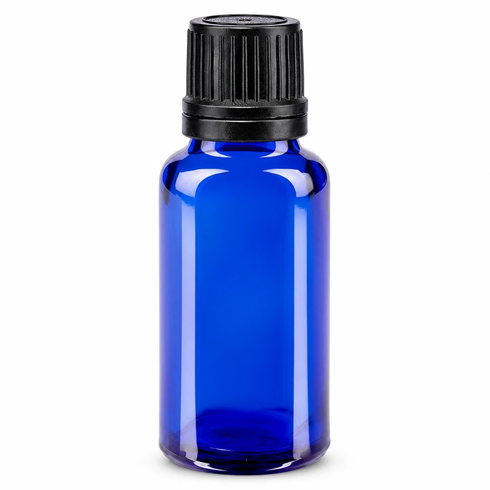 Apothekenflasche blau 20ml Tropfverschluss weiß 0.8mm Standard 20ml ApoGlas Tropfflasche in Blau mit STD Tropfer 0.9mm für genaue Dosierung von Flüssigkeiten