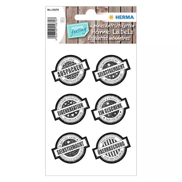 Sticker "Geschenk" (12 Aufkleber mit Glitzer) ø34mm
