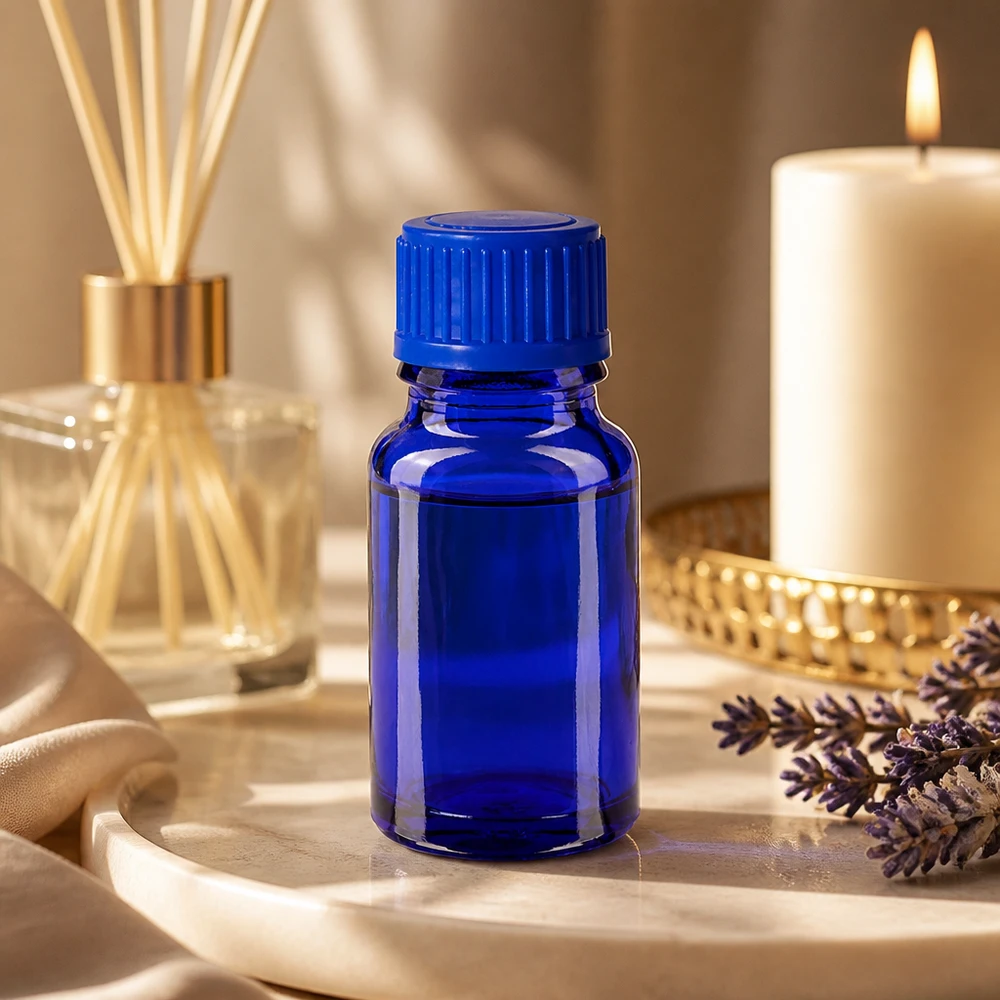 Vielseitige 10ml blaue Glasflasche für DIY-Projekte und selbstgemachte Kosmetikprodukte