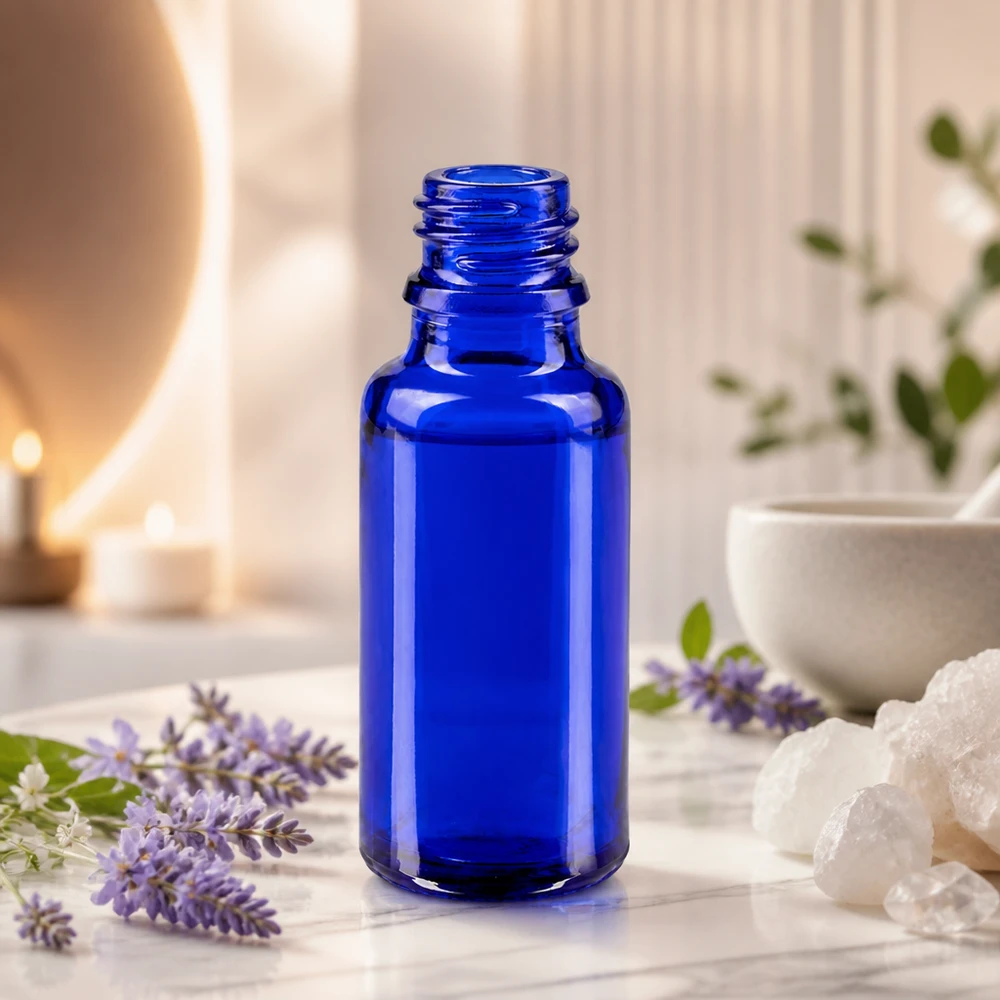 Tropfflasche 20ml DIN 18 BLAUGLAS 20ml Glasflasche in Apothekerqualität blau gefärbt für sichere Aufbewahrung von Wirkstoffen