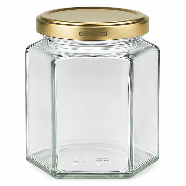 390ml Hexaglas mit BioSeal Deckel gold UNiTWIST