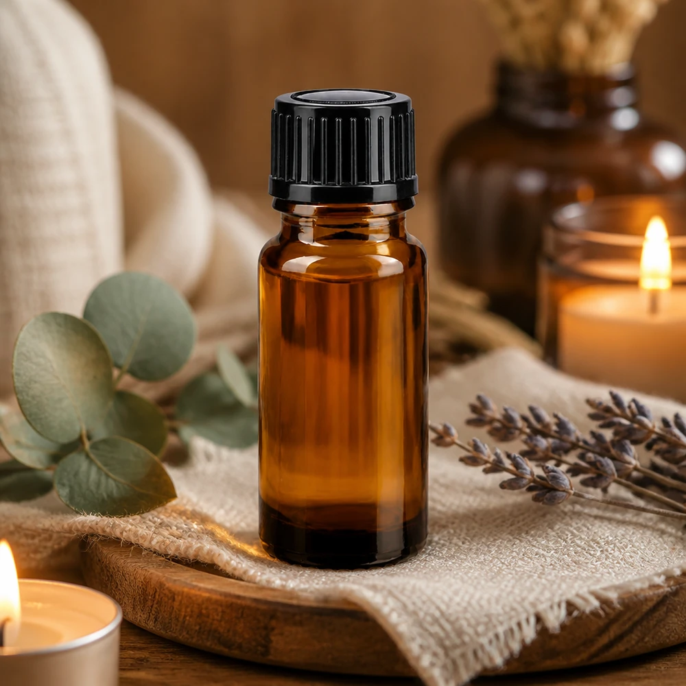 Apothekenflasche braun 10ml Schraubverschluss schwarz Standard Stabile 10ml Braunglasflasche als Aufbewahrungsbehälter für Duftöle und Naturheilmittel