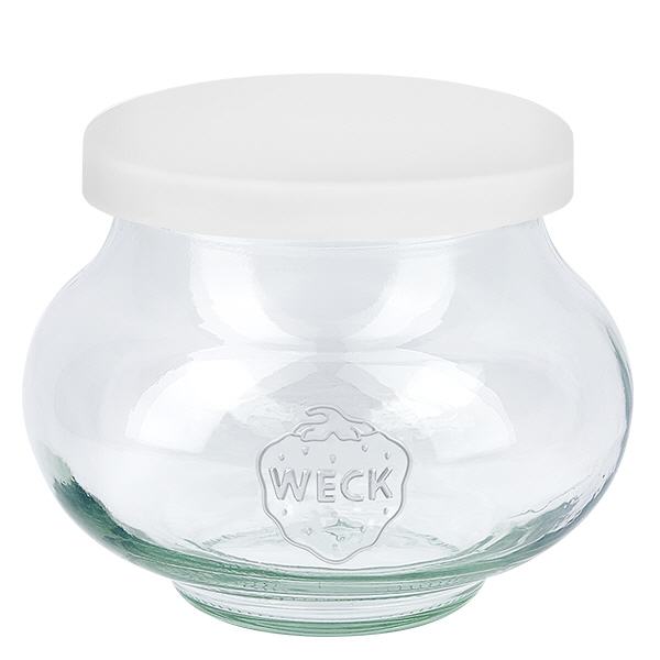560ml Schmuckglas WECK mit Silikondeckel weiß 560ml Schmuckglas WECK mit Silikondeckel weiß