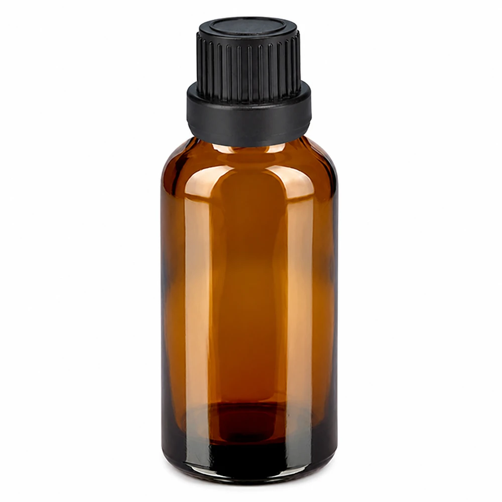 30ml Flasche 11mm Schraubverschluss schwarz OriginalitätsverschlussII BrownLine UT18/30 30ml Medizinflasche aus UV-beständigem Braunglas mit sicherem Schraubdeckel