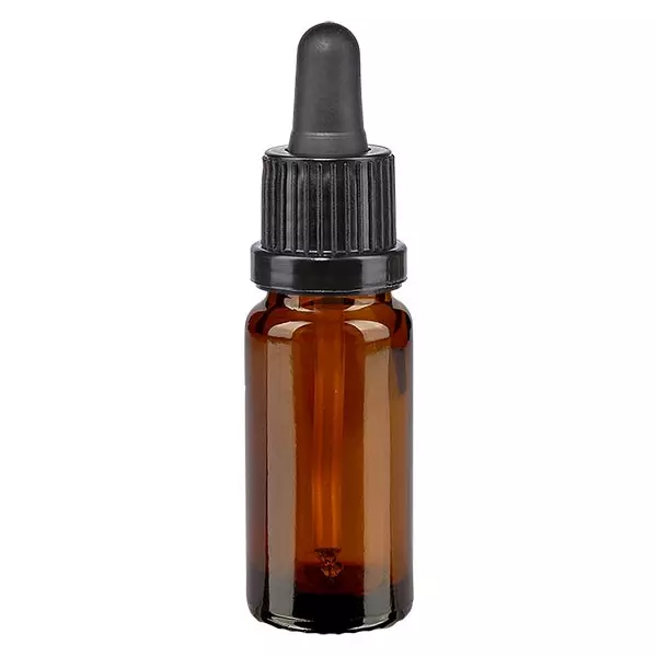 Apothekenfl. braun 10ml Pipette schwarz/schwarz OV
