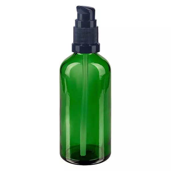 Apothekenflasche grün 100ml PumpVerschluss schwarz Standard