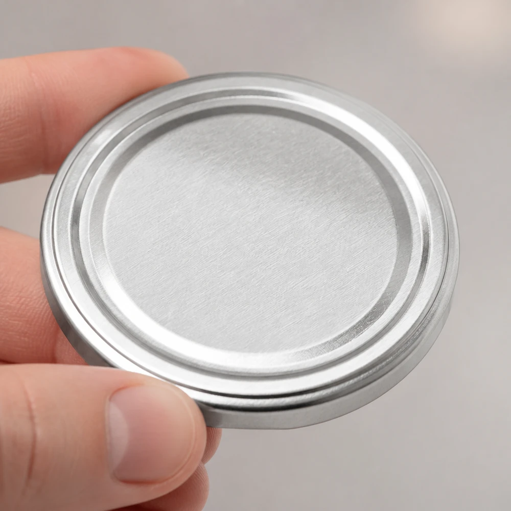 Universaldeckel BasicSeal 100mm TO100 silber matt gebürstete Metalloberfläche Studioaufnahme