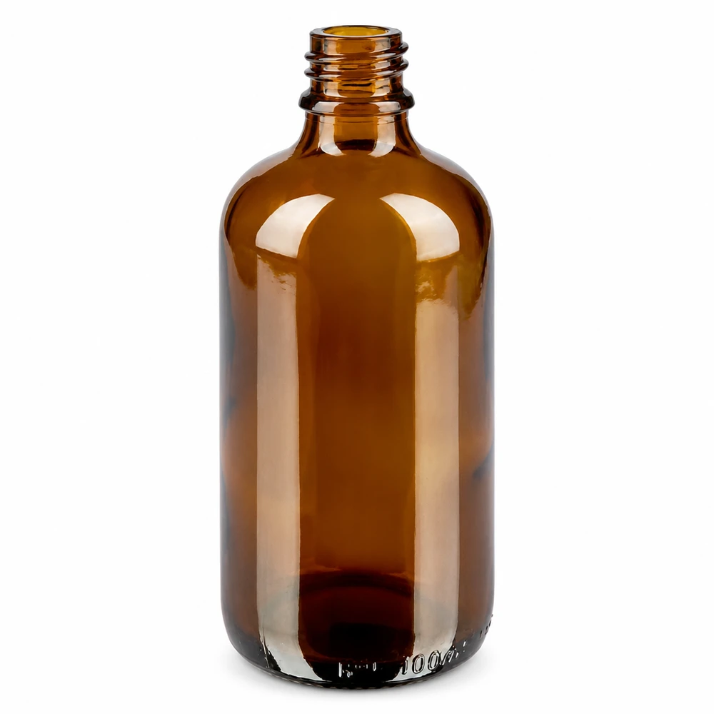 100ml Pipettenflasche weiß/blau Originalitätsverschluss BrownLine UT18/100 Kleine braune Glasflasche 100ml mit Pipettenverschluss für Kosmetik und Aromatherapie