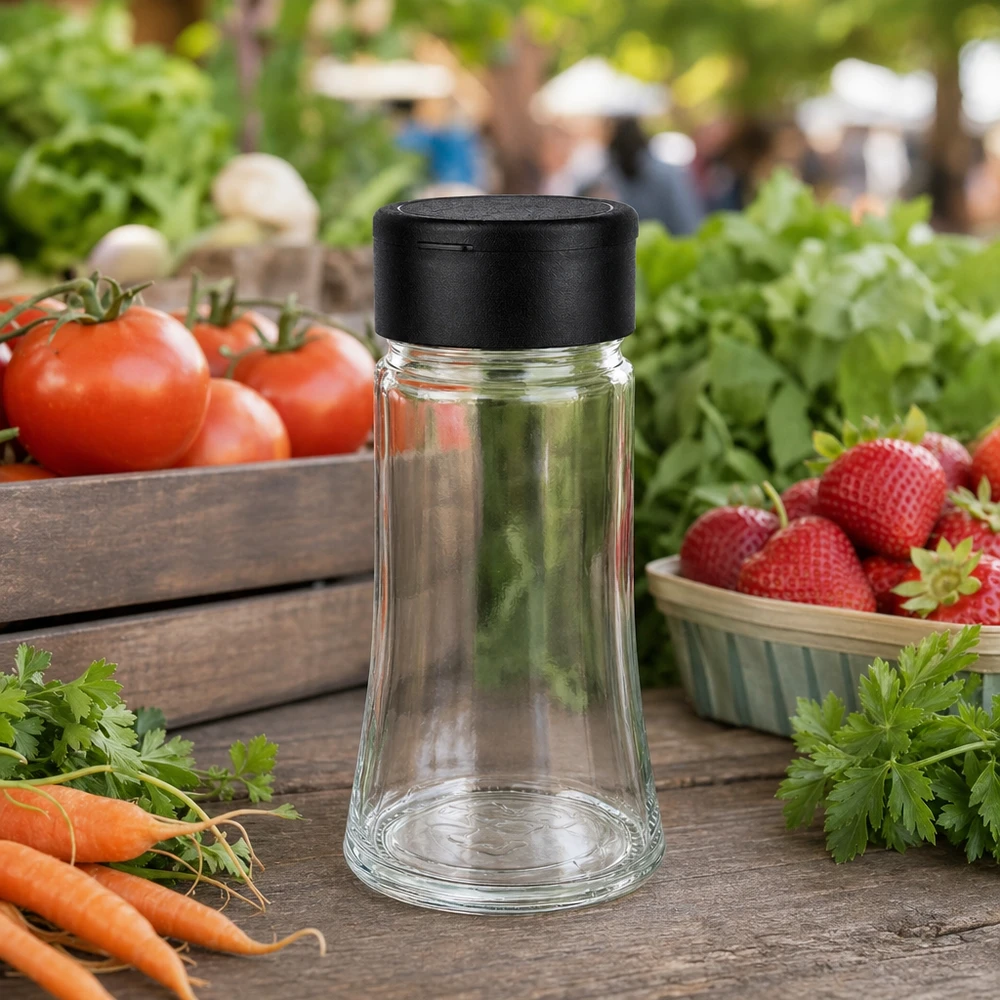 Salz-/Gewürzglas 95ml mit Streuer schwarz Salz-/Gewürzglas 95ml mit Streuer schwarz