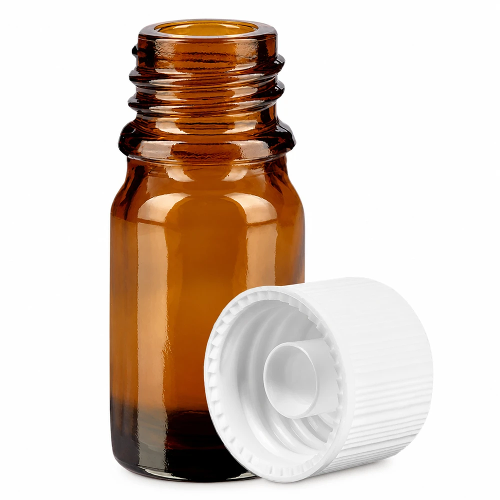 5ml Flasche 11mm Schraubverschluss weiß Standard BrownLine UT18/5 Professionelle 5ml Braunglasflasche mit 11mm Öffnung ideal für Aromatherapie und Naturkosmetik