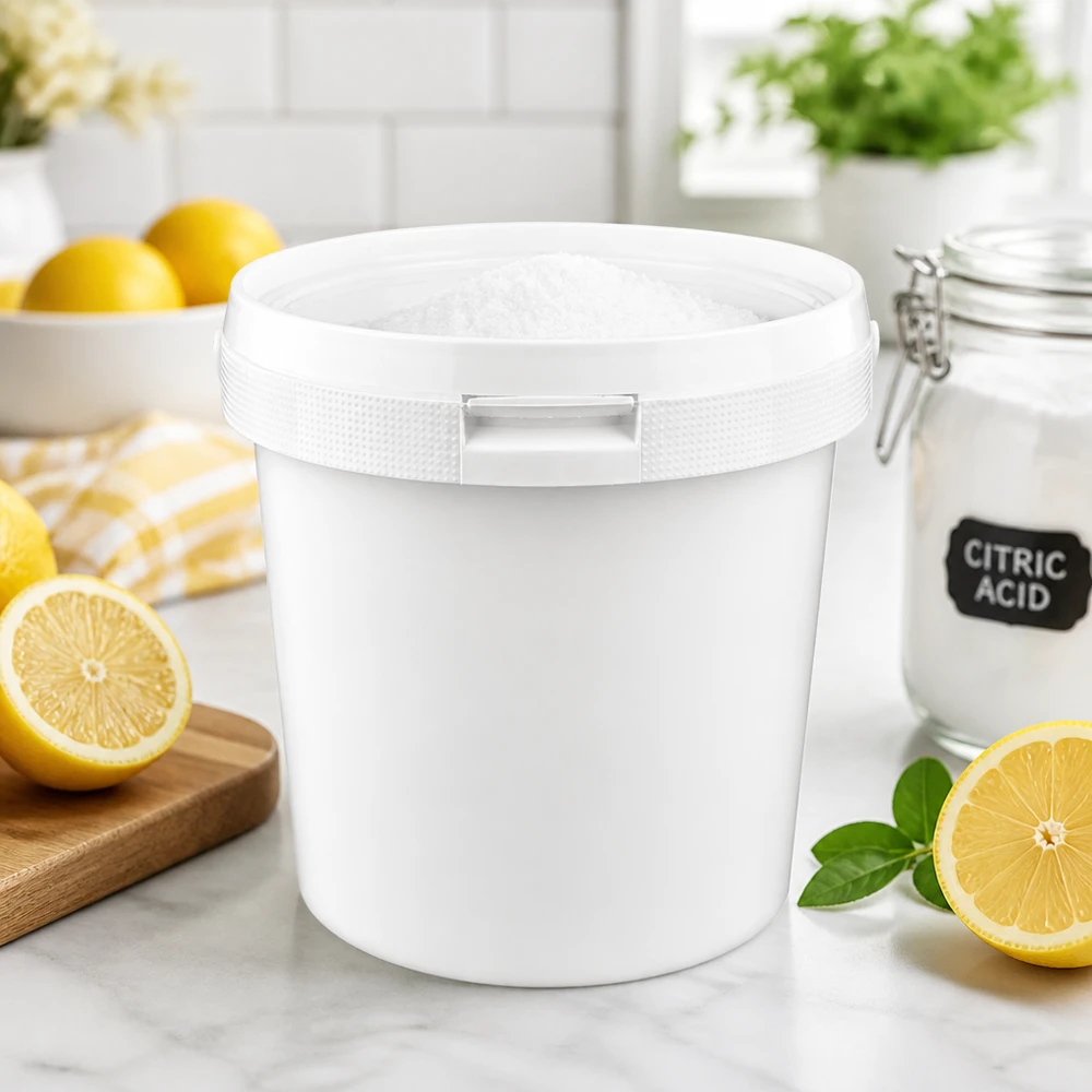 Eimer 2.5L aus weißem Kunststoff Polypropylen mit Deckel Multifunktionaler Eimer 2,5L Weiß aus PP für Küche Haushalt und Lebensmittellagerung