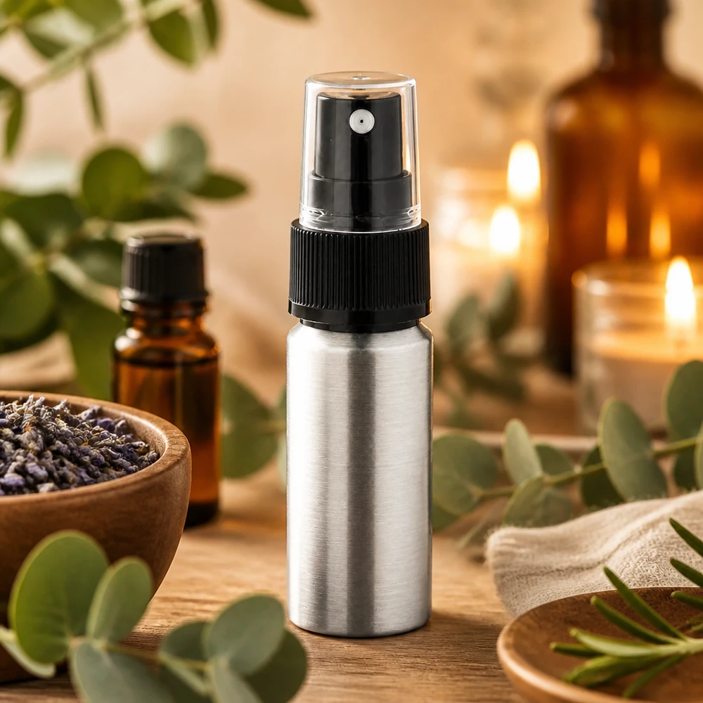 Premium 20ml Zerstäuberflasche aus gebürstetem Aluminum für professionelle Anwendungen