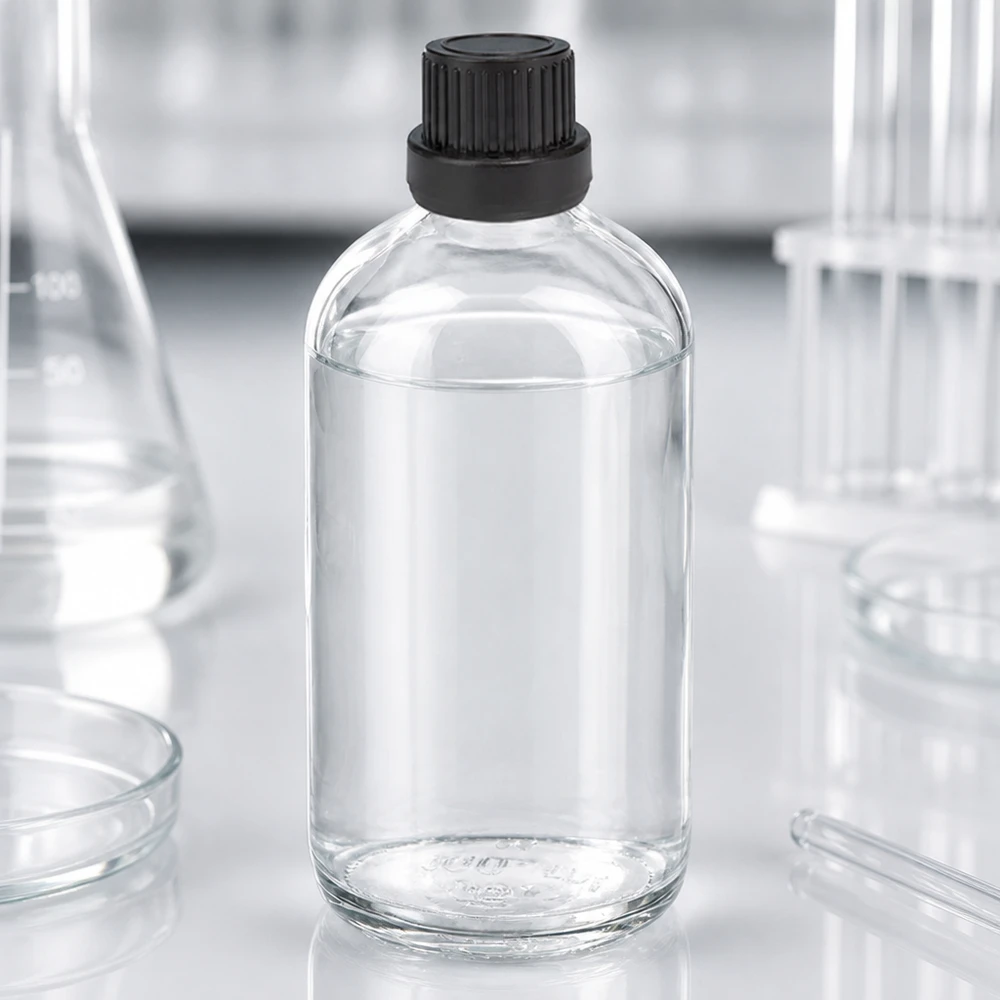 100ml Tropfflasche 2mm schwarz Originalitätsverschluss ClearLine UT18/100 Kleine 100ml Laborflasche Klarglas mit schwarzem OV-Deckel 2mm Tropföffnung ClearLine UT18