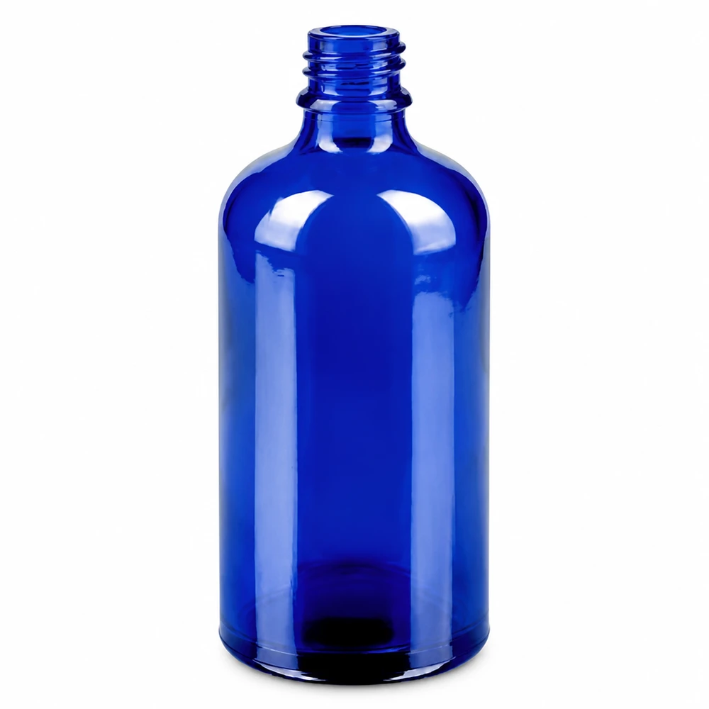 Kompakte blaue Glassprayflasche 100ml mit feinem Sprühnebel für Gesichtswasser