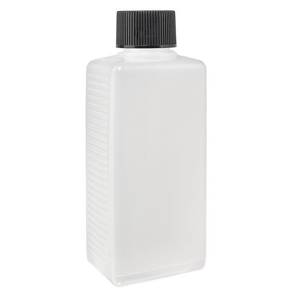 250ml Eckige Flasche PE natur, mit Verschluss 250ml Eckige Flasche PE natur, mit Verschluss