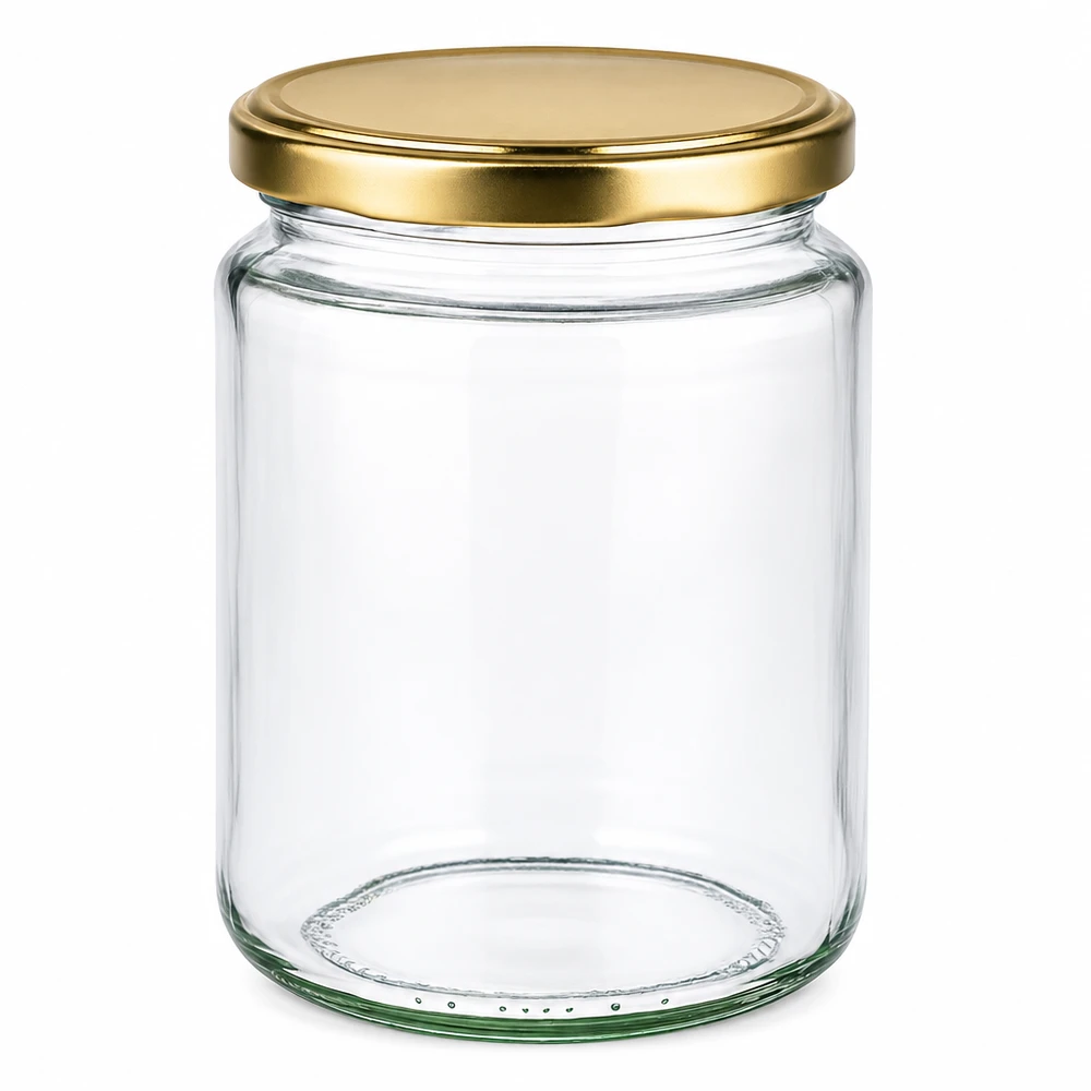 450g Honigglas leer mit goldenem Schraubdeckel BasicSeal für Honig Marmelade Aufbewahrung Imkerbedarf