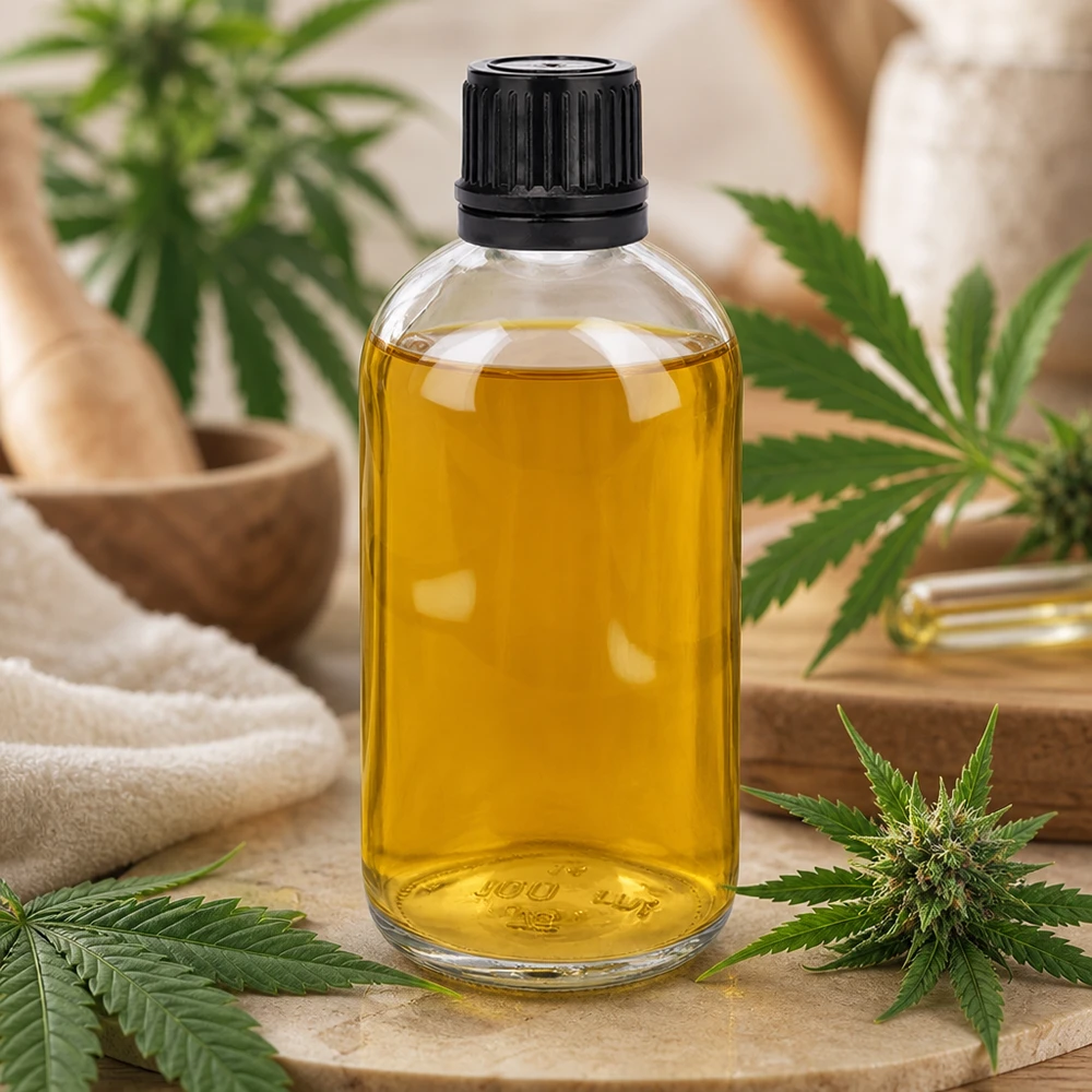 Leere Globuliflasche 100ml Klarglas geeignet für Cannabisöl und pflanzliche Extrakte