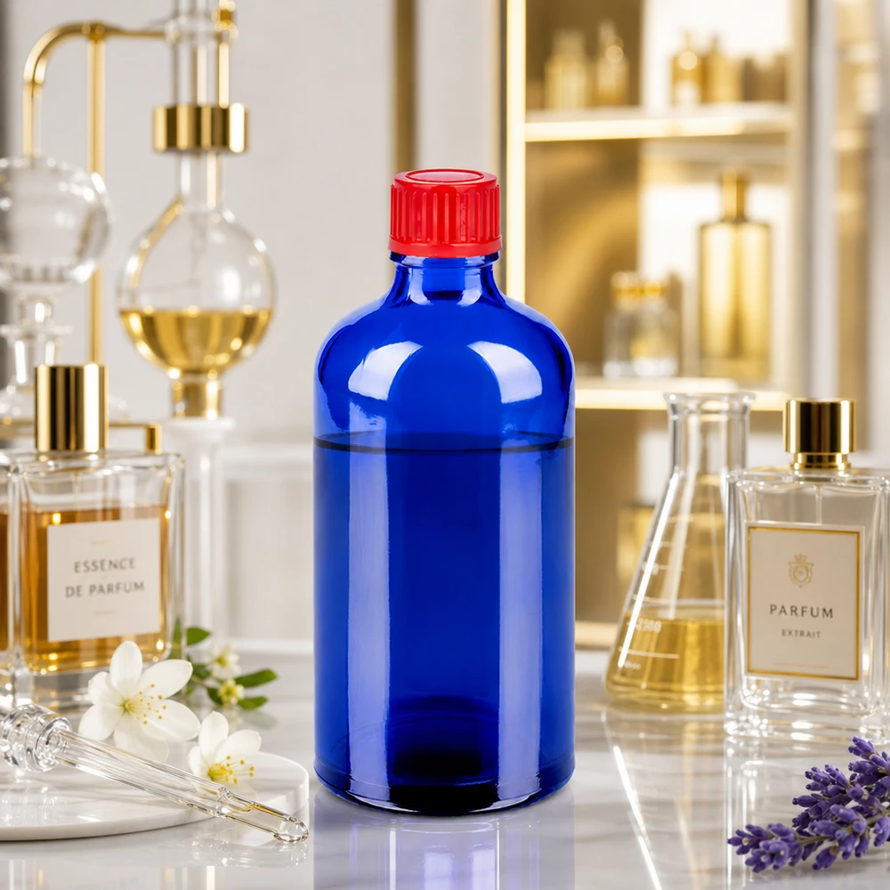 Universelle 100ml Glasflasche STD BlueLine mit 11mm Gewinde für vielseitige Füllgüter