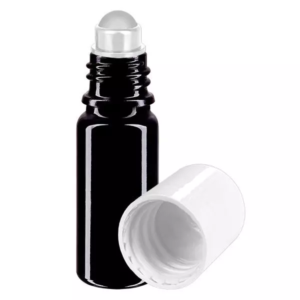 Apothekenflasche violett 10ml Roll-On Verschluss weiß Apothekenflasche violett 10ml Roll-On Verschluss weiß
