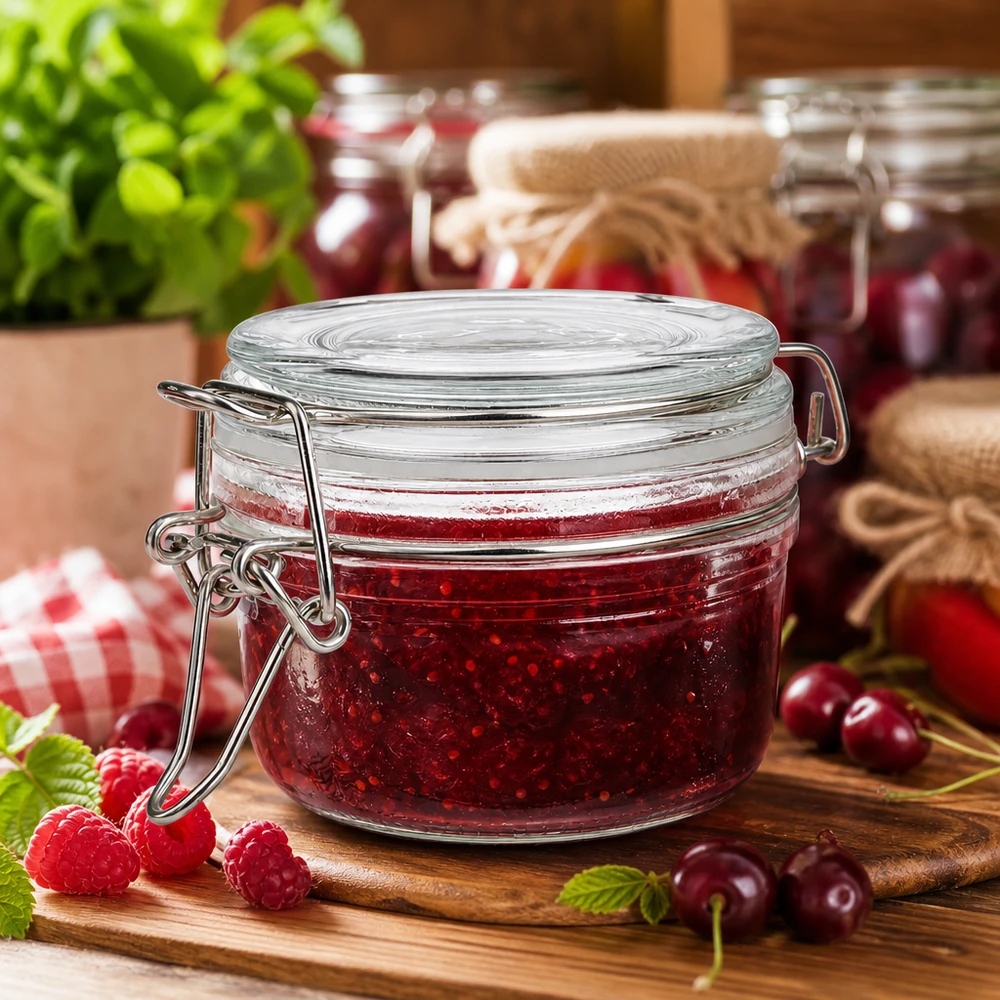 100ml Vorratsglas mit Silikonring und Bügelverschluss UNiTWIST Stilvolles 100ml Bügelverschlussglas aus klarem Glas für dekorative Küchenaufbewahrung