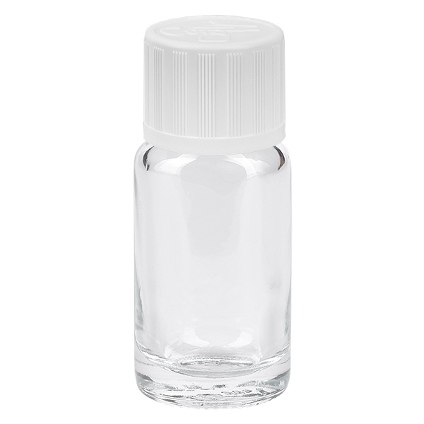 10ml Flasche 11mm Schraubverschluss weiß Standard Kindersicherung ClearLine UT18/10