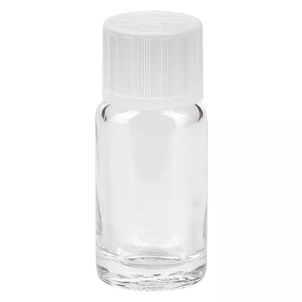10ml Flasche 11mm Schraubverschluss weiß Standard Kindersicherung ClearLine UT18/10