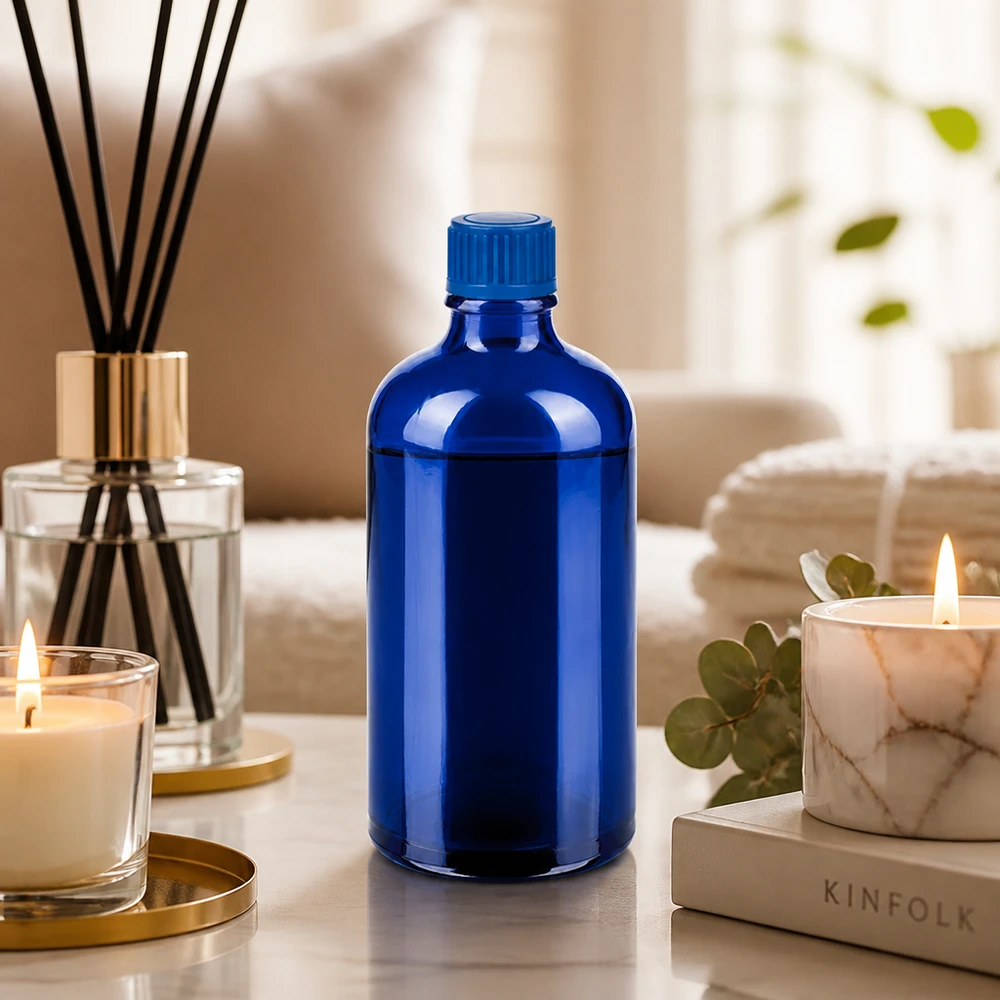 Professionelle 100ml Blauglasflasche mit 11mm Öffnung perfekt für Labore und Apotheken geeignet