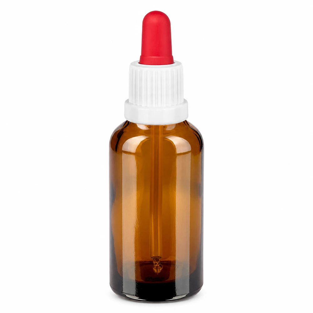 30ml Pipettenflasche weiß/rot Originalitätsverschluss BrownLine UT18/30 Professionelle 30ml Dosierungsflasche aus braunem Glas mit präzisem Pipettensystem