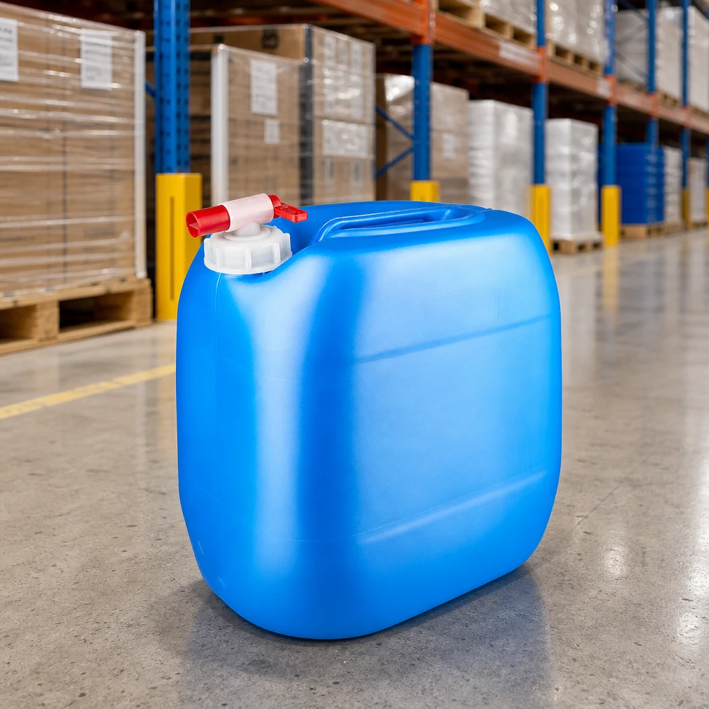 Kanister 30 Liter blau mit Auslaufhahn Lebensmittelechter Wasserkanister 30L blau mit praktischem Schraubhahn für Camping
