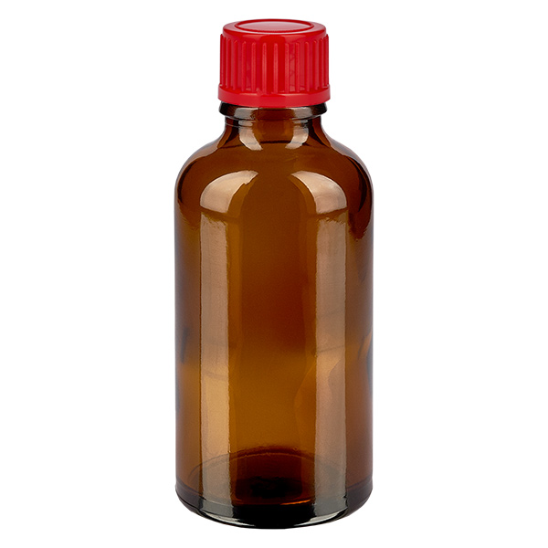 50ml Flasche 11mm Schraubverschluss rot Standard BrownLine UT18/50
