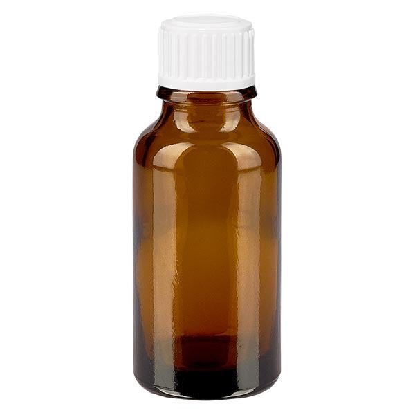 Apothekenflasche braun 20ml Schraubverschluss weiß Standard Apothekenflasche braun 20ml Schraubverschluss weiß Standard
