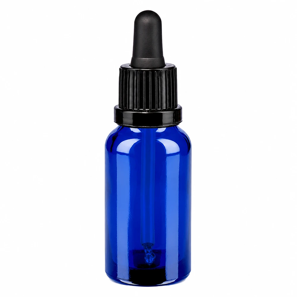 20ml Pipettenflasche schwarz Originalitätsverschluss BlueLine UT18/20 Kompakte 20ml Pipettenflasche blau schwarz - professionelle Qualität für Labor und Apotheke