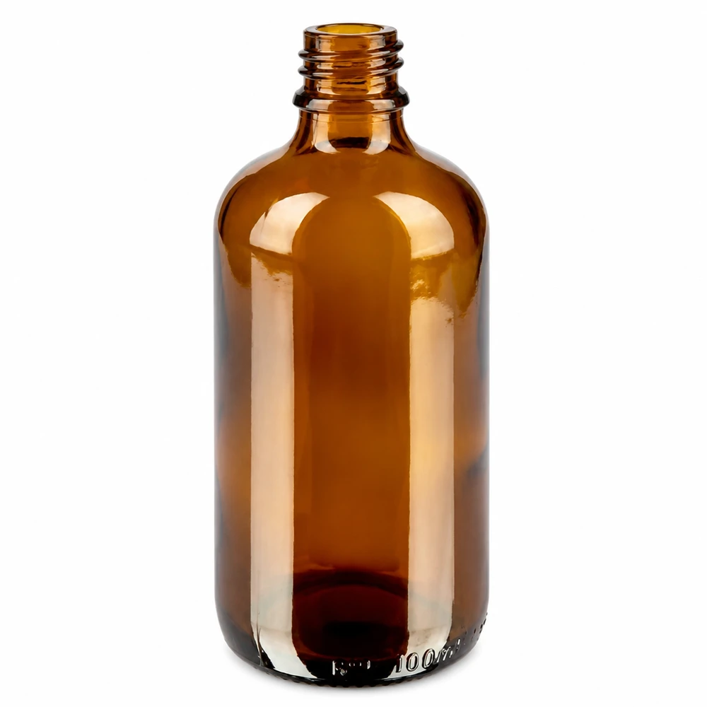Kleine Vorratsflasche 100ml aus getöntem Glas - vielseitig einsetzbar im Haushalt
