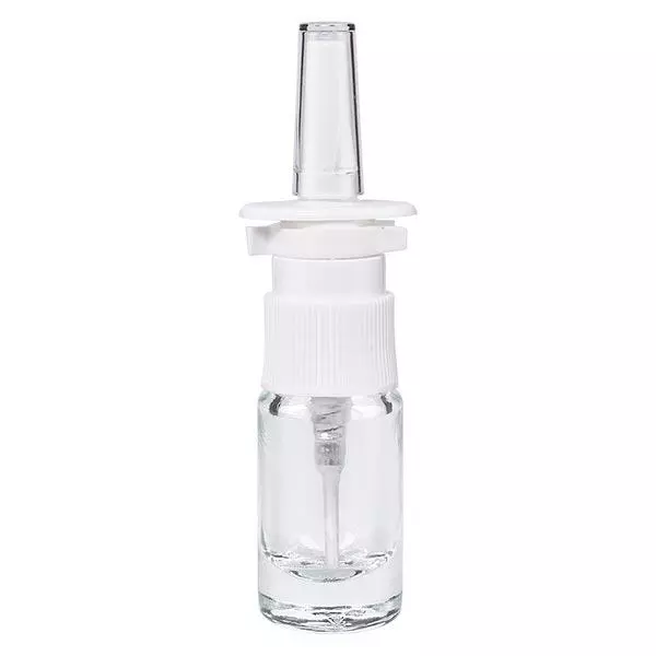 Apothekenflasche klar 5ml Nasenzerstäuber weiß Standard Apothekenflasche klar 5ml Nasenzerstäuber weiß Standard