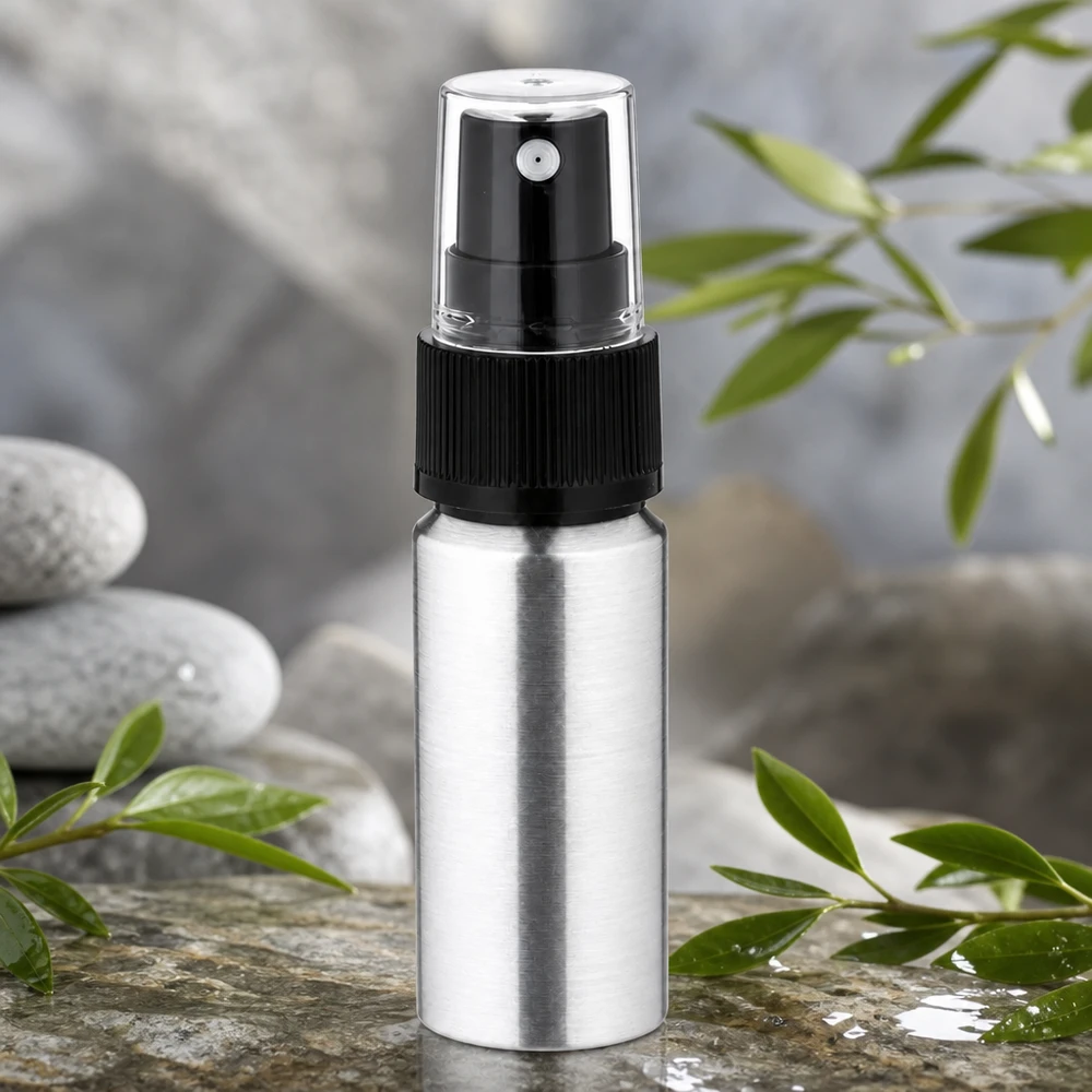 Vielseitige 20ml Aluminiumflasche mit Zerstäuber für Parfum Mundspray und Aromatherapie