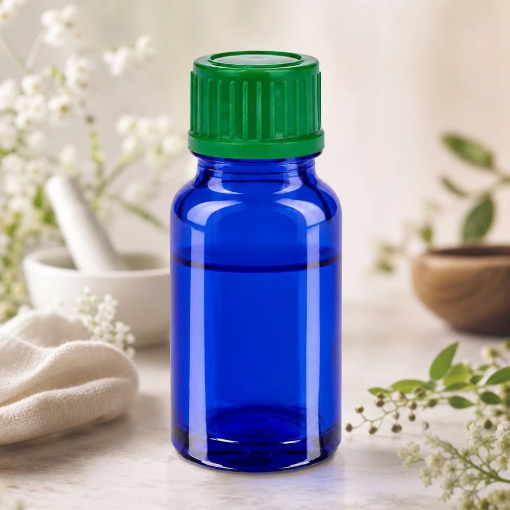 10ml Flasche 11mm Schraubverschluss grün Standard BlueLine UT18/10 Professionelle 10ml Glasflasche BlueLine UT18/10 mit dichtem grünem 11mm Schraubverschluss