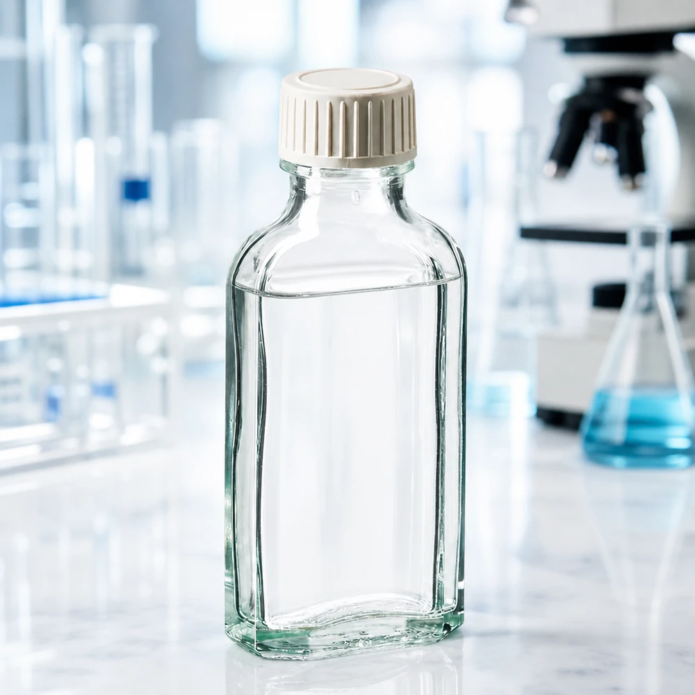 50 ml Meplat klar Schraubverschluss mit PE-Schaumeinlage Meplat Flasche 50ml Klarglas mit weißem Schraubdeckel und dichter PE-Einlage