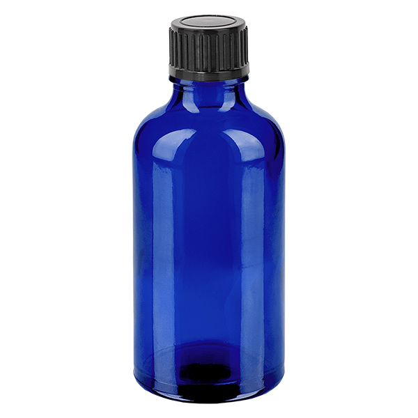 50ml Flasche 11mm Schraubverschluss schwarz Originalitätsverschluss BlueLine UT18/50