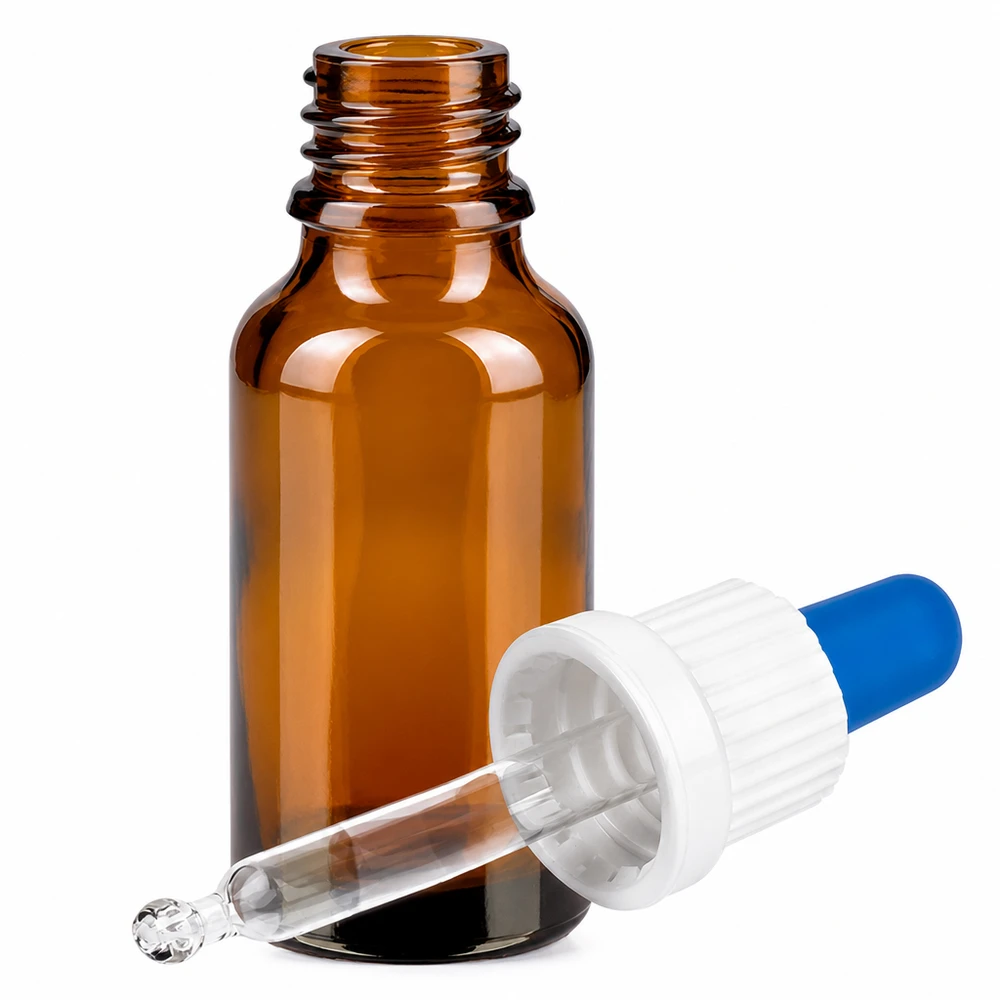 20ml Pipettenflasche weiß/blau Originalitätsverschluss BrownLine UT18/20 Professionelle Dosierflasche 20ml BrownLine Serie für exakte Tropfenabgabe